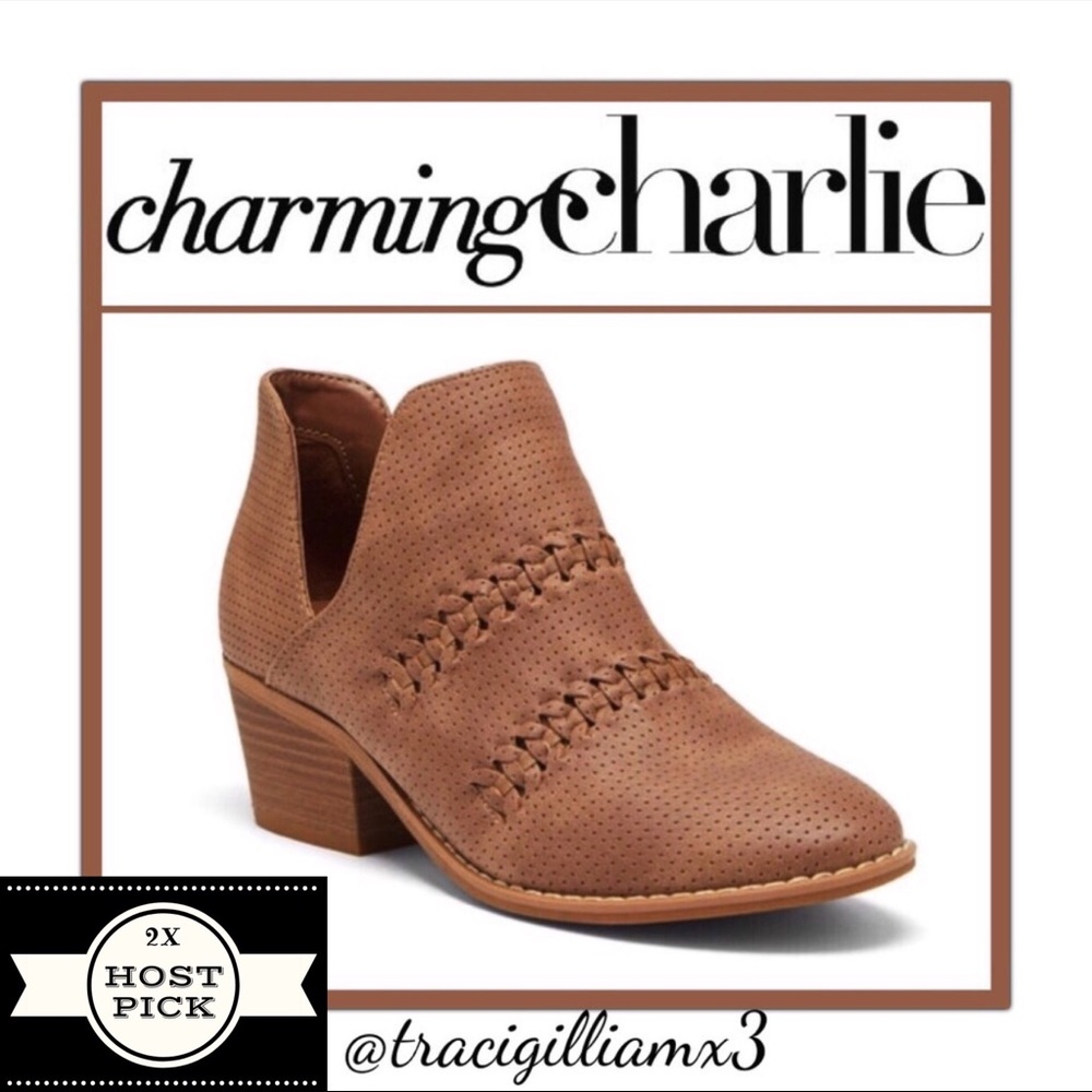 Charming Charlie Biller Cut Out Brown Booties